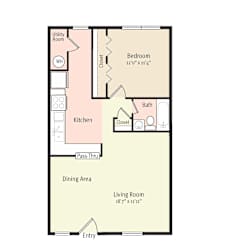 2D Floorplan of 1 Bedroom 1 Bath_1