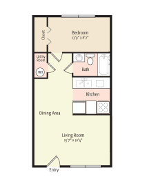 2D Floorplan of 1 Bedroom 1 Bath_2