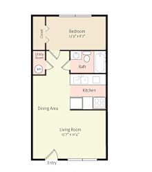 2D Floorplan of 1 Bedroom 1 Bath_2
