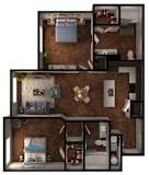 2 bed 2 bathroom B1 Floor Plan at Legacy Brooks, San Antonio, TX, 78223