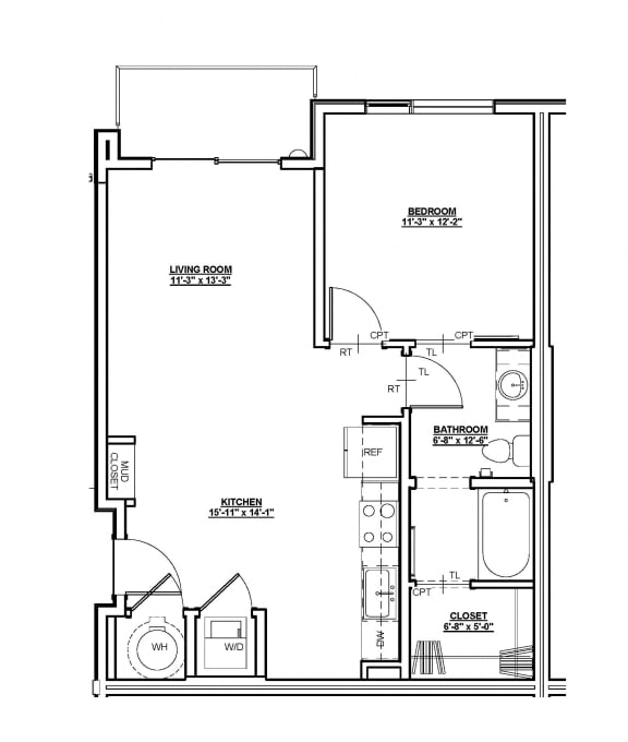 Elizabeth Floor plan at Cycle Apartments, Colorado, 80525