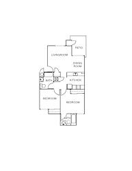 2 Bedroom 1 Bathroom Floor Plan