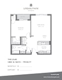 1 bed 1 bath floor plan B at Urban Park I and II Apartments, St Louis Park, MN