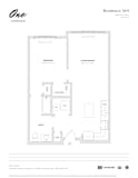 Residence A4A 1 Bed 1 Bath Floor Plan at One Harrison, Harrison, NJ, 07029