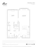 Residence A5A 1 Bed 1 Bath Floor Plan at One Harrison, Harrison, 07029