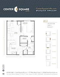 A1.2 Floor Plan at Center Square Lofts West, Allentown, PA, 18101