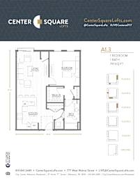 A1.3 Floor Plan at Center Square Lofts West, Allentown, PA