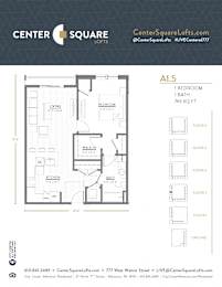 A1.5 Floor Plan at Center Square Lofts West, Allentown, Pennsylvania