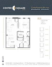 A1.6 Floor Plan at Center Square Lofts West, Allentown