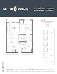 A1.7 Floor Plan at Center Square Lofts West, Pennsylvania