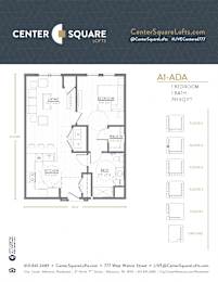 A1 ADA Floor Plan at Center Square Lofts West, Pennsylvania, 18101