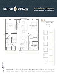 B1.2 Floor Plan at Center Square Lofts West, Allentown, Pennsylvania