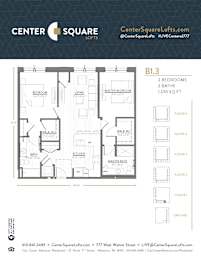 B1.3 Floor Plan at Center Square Lofts West, Allentown