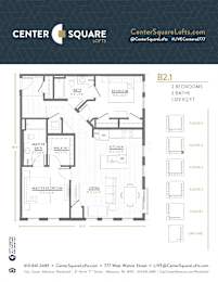 B2.1 Floor Plan at Center Square Lofts West, Allentown, PA