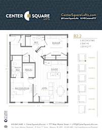 B2.2 Floor Plan at Center Square Lofts West, Allentown, 18101