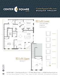 B3 LOFT Floor Plan at Center Square Lofts West, Allentown, Pennsylvania
