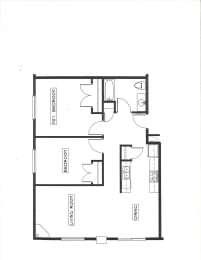  Floor Plan 2 Bedroom 1 Bathroom