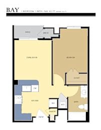 Bay Floor Plan at Liberty Crest Apartments, Salt Lake City, 84111