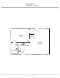 1 Bedroom Floor Plan at Kendall Street Apts, Wheat Ridge, 80033