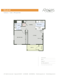 The Arbors at Edgewood Floor Plan - 1x1 Windmill