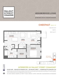 1 bed 1 bath Chestnut Walk Up at Walnut Street Commons, Pennsylvania