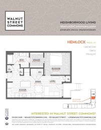 1 bed 1 bath Hemlock Walk Up at Walnut Street Commons, Allentown, 18101