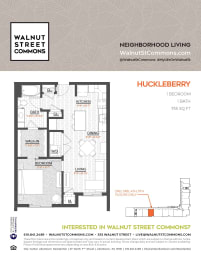 1 bed 1 bath Huckleberry at Walnut Street Commons, Allentown, Pennsylvania