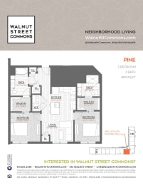 2 bed 2bath Pine at Walnut Street Commons, Allentown, Pennsylvania
