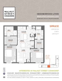 2 bed 2bath Spruce at Walnut Street Commons, Pennsylvania