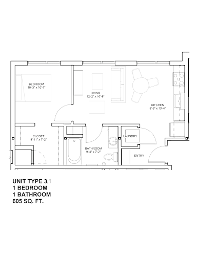 Floor Plan  1 Bed