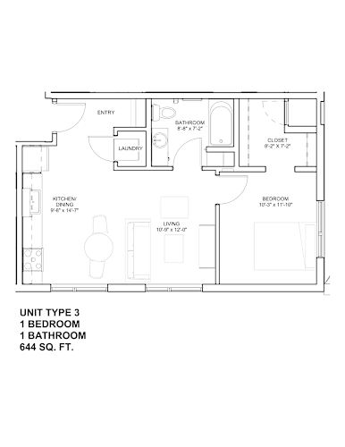 Floor Plan  1 Bed