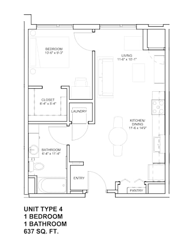 Floor Plan  1 Bed