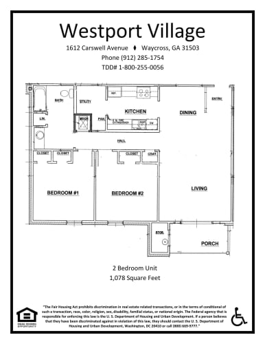 Floor Plan  2 Bedroom/ 2 Bath