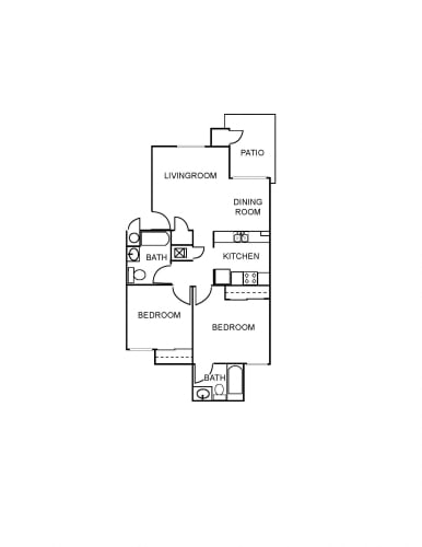 Floor Plan  2 Bedroom 1 Bathroom Floor Plan