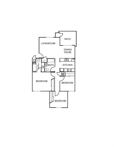 Floor Plan  3 Bedroom 2 Bathroom Floor Plan