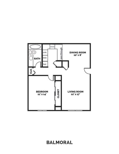 Floor Plan  Balmoral Floor Plan at Castle Point Apartments, South Bend, IN