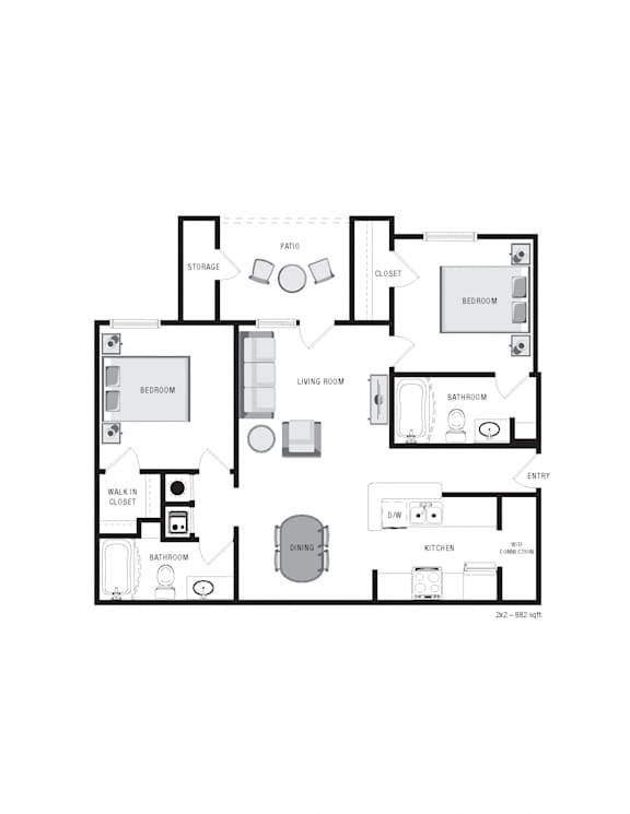 A floor plan of a house with a living room, dining room, kitchen, and bedrooms.