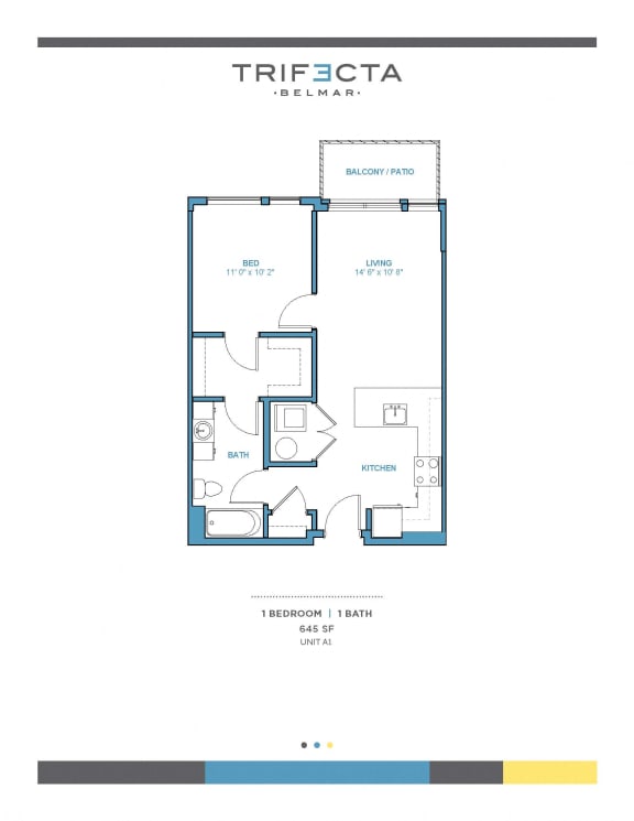 A1 Floor Plan at Trifecta Belmar, Lakewood, CO, 80226