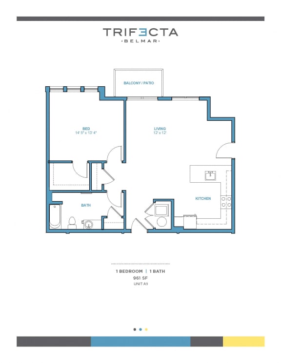 A9 Floor Plan at Trifecta Belmar, Lakewood, 80226