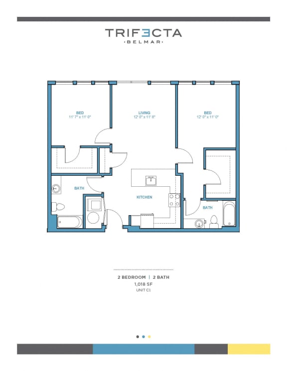 C1 Floor Plan at Trifecta Belmar, Lakewood, Colorado