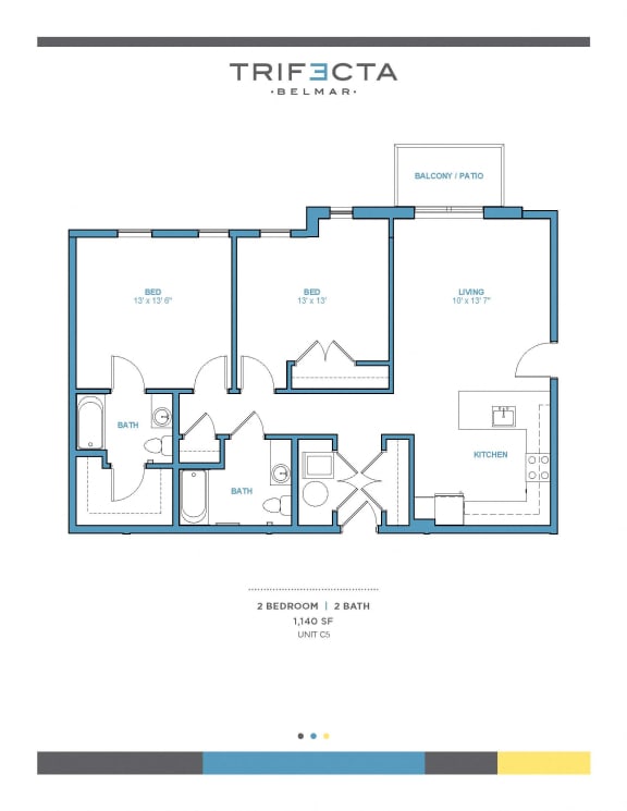 C5 Floor Plan at Trifecta Belmar, Lakewood, CO, 80226