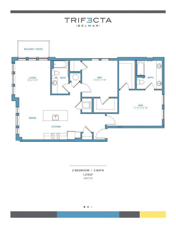 C6 Floor Plan at Trifecta Belmar, Lakewood, CO