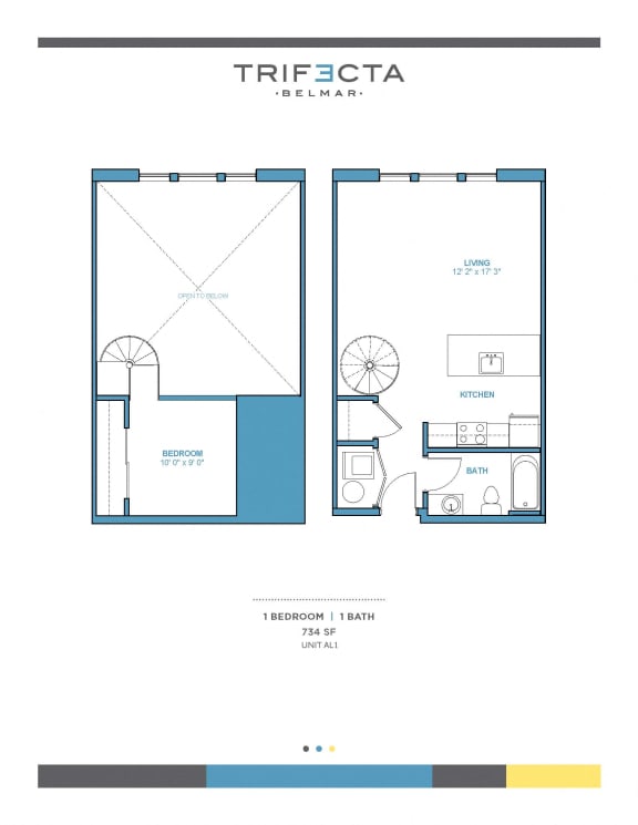 StuLoft Floor Plan at Trifecta Belmar, Lakewood, 80226