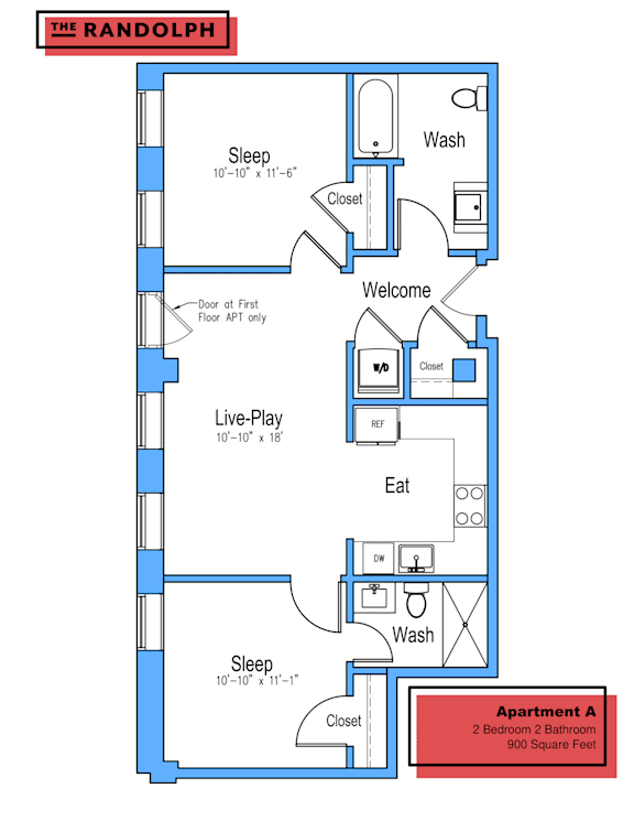 Floor Plan  2Bed 2Bath A