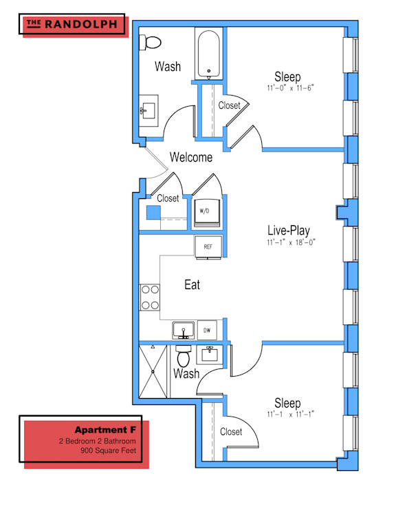 Floor Plan  2Bed 2Bath F