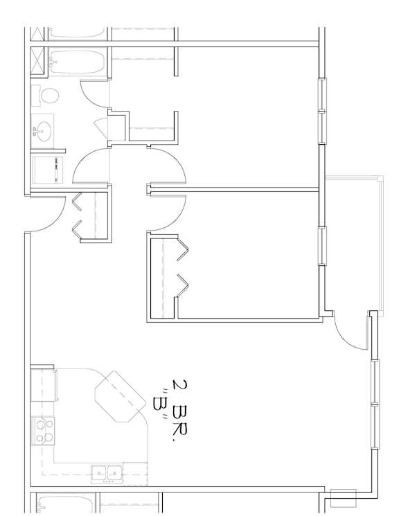 2 bd 1 ba Unit B
