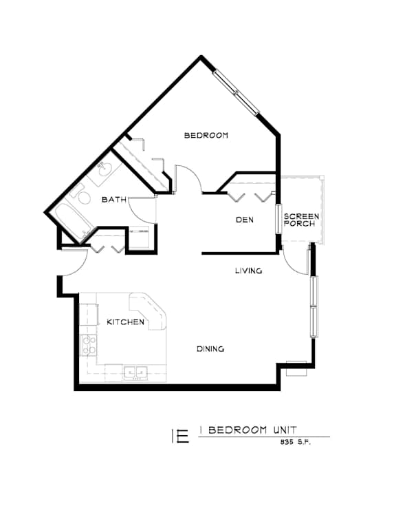 1 BD 1 BA DEN 1E