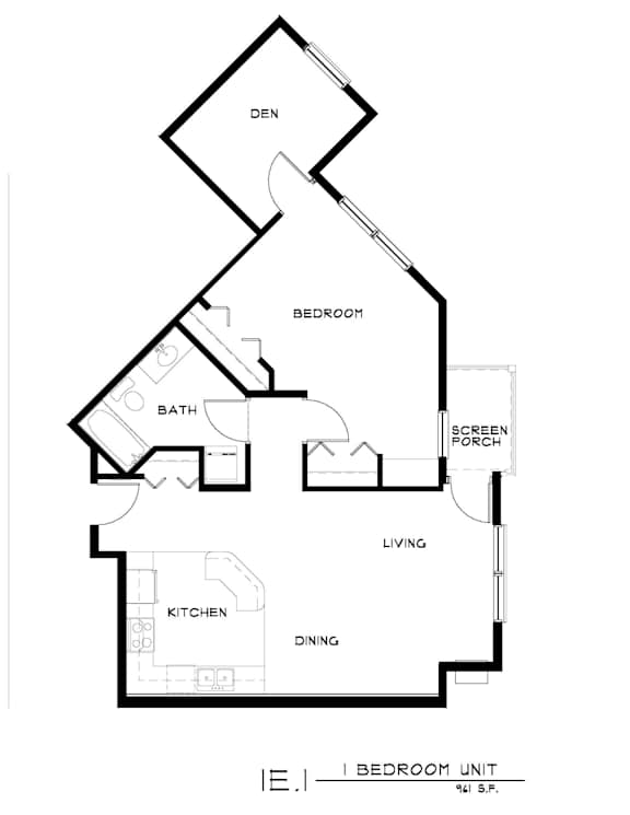 1 BD 1 BA DEN  1E1