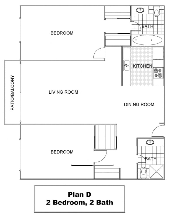 Plan_D Floor Plan at Willow Tree Apartments, Torrance, CA