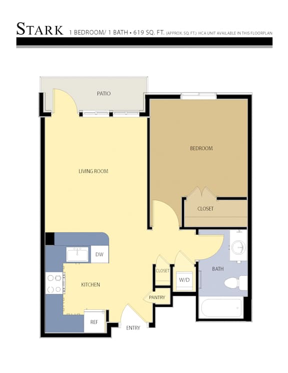 Stark Floor Plan at Liberty Crest Apartments, Salt Lake City, Utah